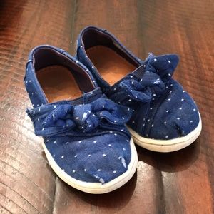 TOMS Imperial Blue Dot with Bow Sneaker